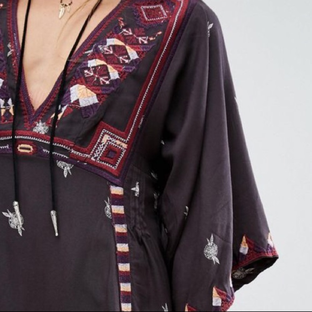 Embroidered DRESS Dolman Tulum Wide Sleeve Tunic - Picture 3 of 3